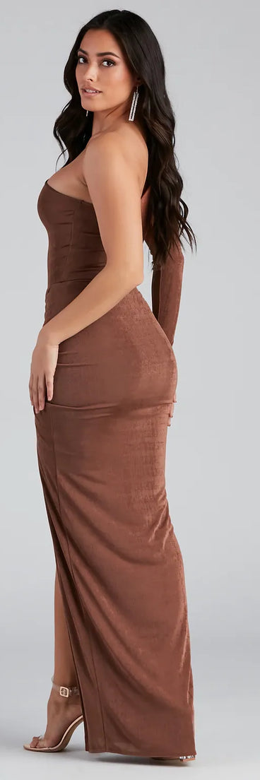 Jade One Shoulder Ruched Formal Dress