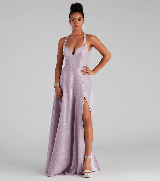 Josilyn Formal Glitter A-Line Dress
