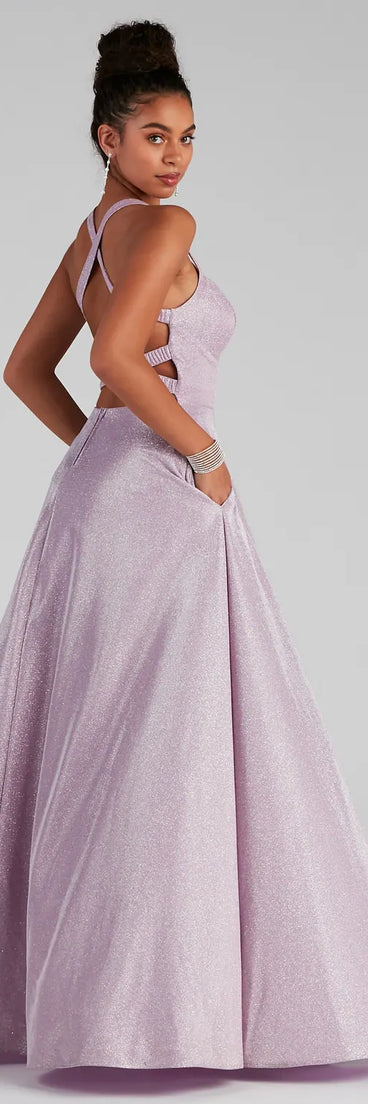 Josilyn Formal Glitter A-Line Dress