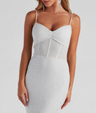 Turn heads at Prom 2025 in this white prom dress, where statement-making details meet the iconic style of the Kelsie Formal Glitter Mermaid Dress.