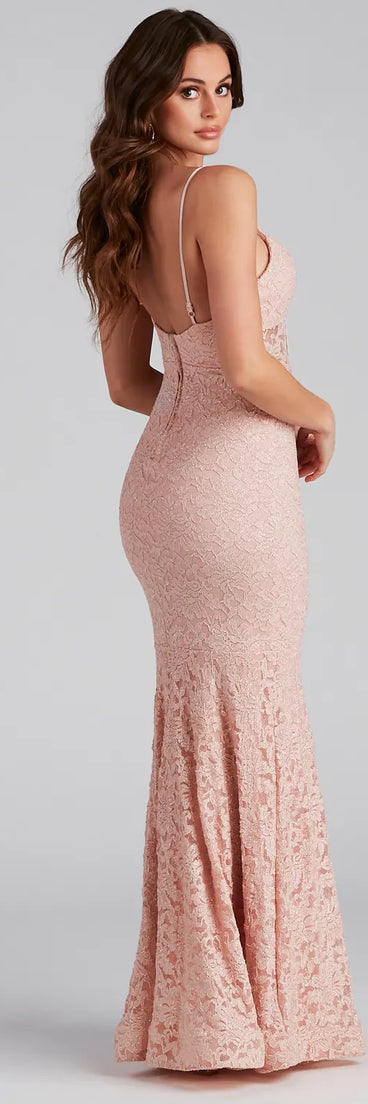 Normani Formal Lace Corset Mermaid Long Dress