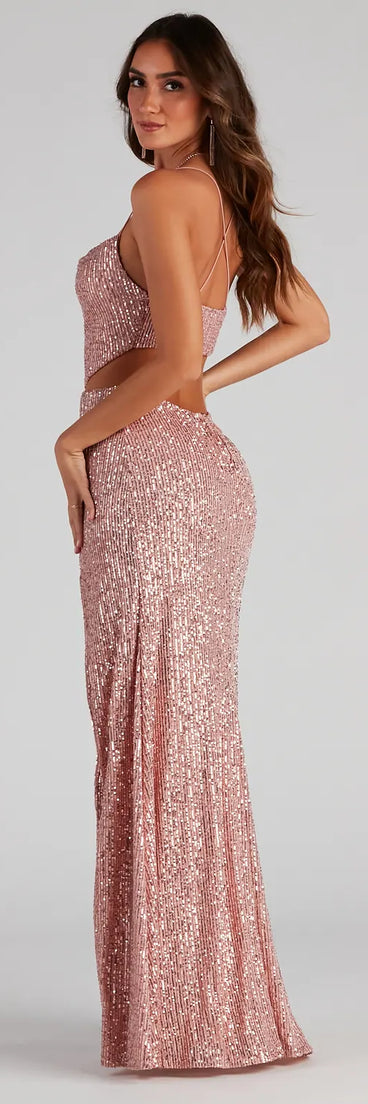 Kristina Formal Sequin Cutout Dress