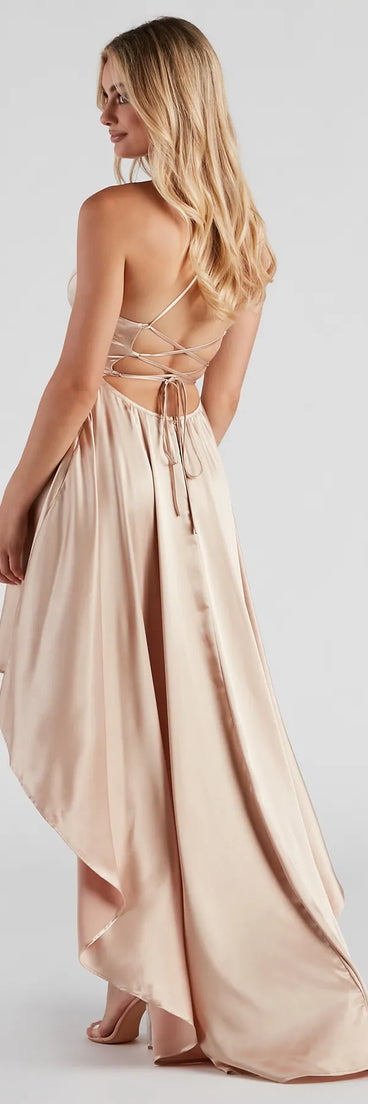 Layla High-Low Satin Formal Dress