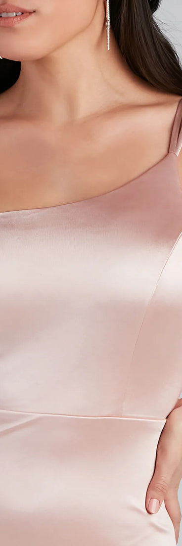 Capri Formal One Shoulder Satin Dress