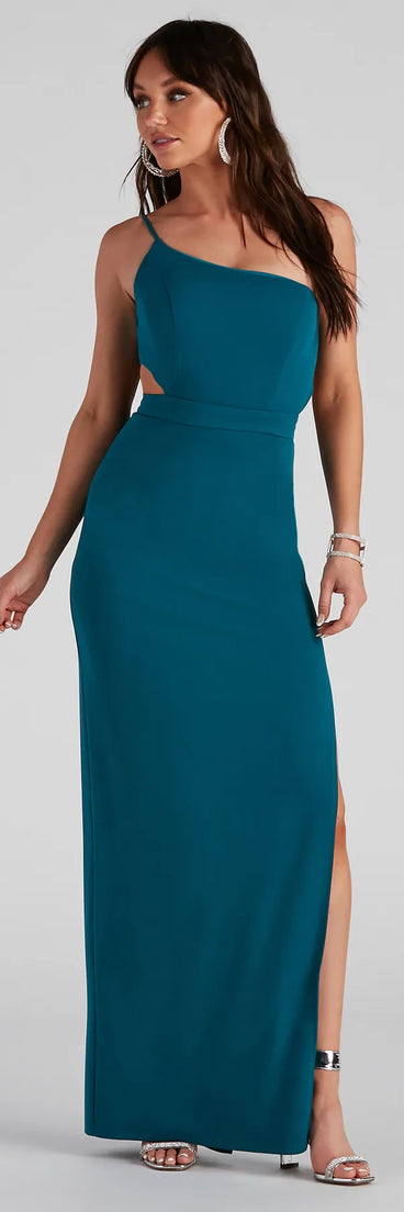 Francesca Formal One Shoulder Crepe Dress