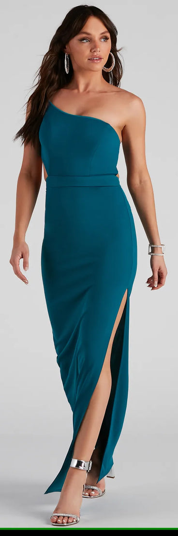 Francesca Formal One Shoulder Crepe Dress