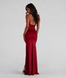 Celine Formal Ruche Slit Long Dress