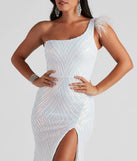 Hanna Formal Sequin Feather Dress