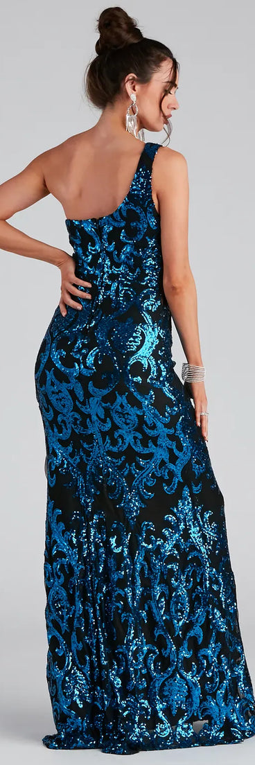 Layton Formal One Shoulder Sequin Dress