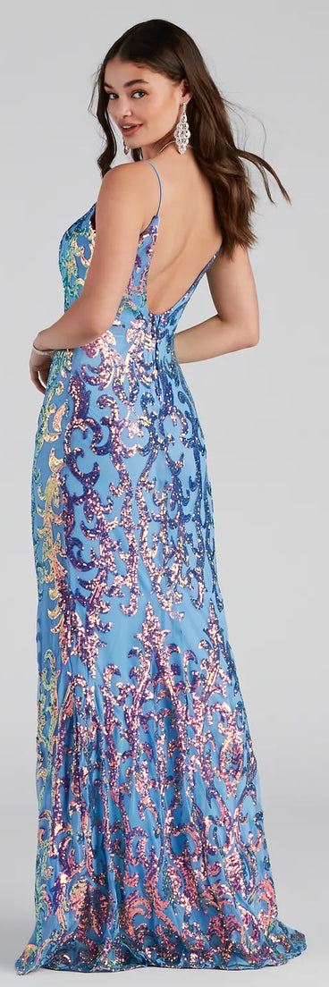 Izzie Formal Sequin Low Back Dress