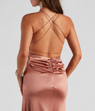 Cindy Formal Satin V-Neck Long Dress