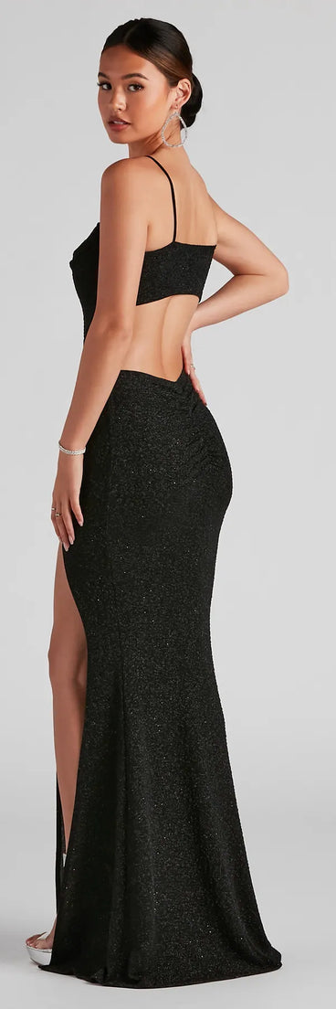 You'll be the best dressed in the Victoria Formal Glitter Long Dress as your spring formal dress with beautiful and unique details from Windsor.