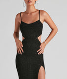 You'll be the best dressed in the Victoria Formal Glitter Long Dress as your fall formal dress with beautiful and unique details from Windsor.