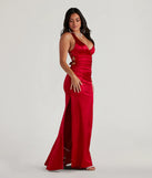 Whether it's the color or silhouette of the Sam Formal Satin Open Back Dress, this red bridesmaid dress is a gorgeous pick for a maid-of-honor or to create a bridal party look ready to celebrate!