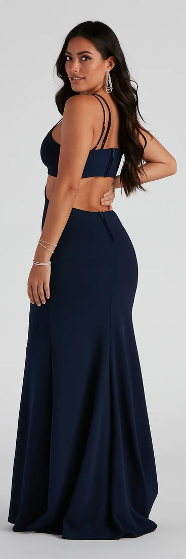 Annah Formal Crepe Long Dress