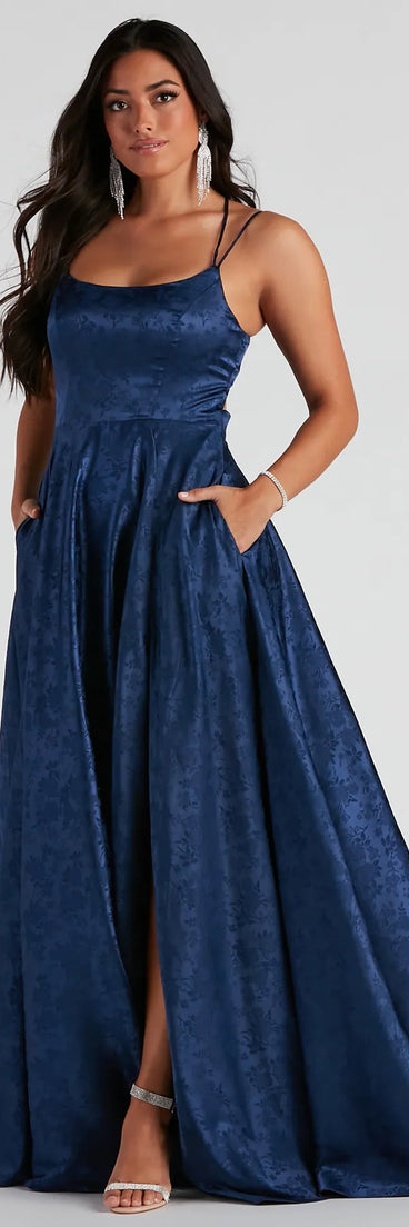 Abby Floral Jacquard Ball Gown