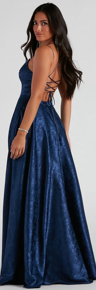 Abby Floral Jacquard Ball Gown