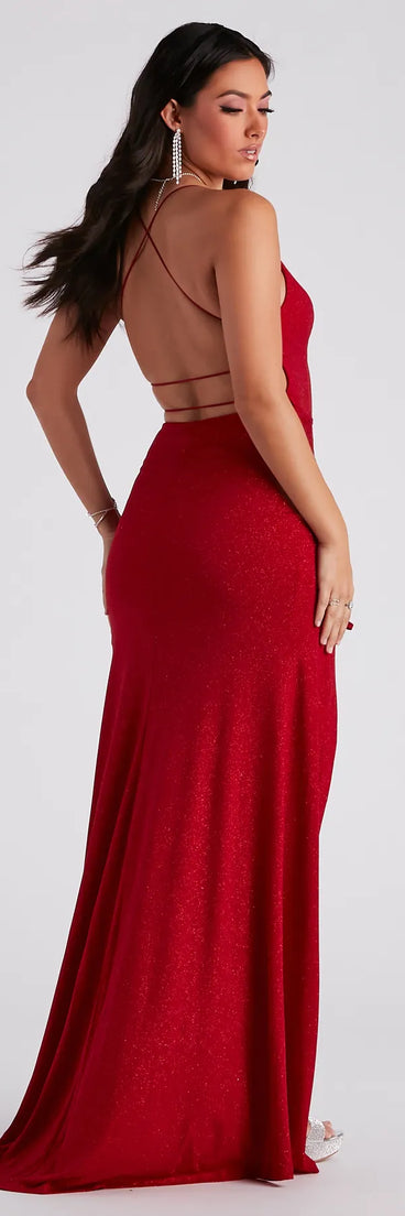 Joni Formal High Slit Glitter Dress