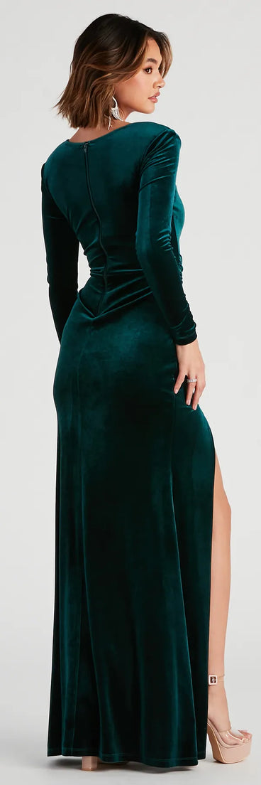 Mindy Formal Velvet Knot Dress