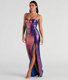 Aisha Formal Iridescent Sequin Dress