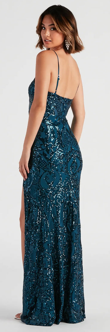 Karter Formal Sequin V-Neck Dress