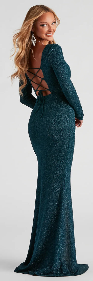 Kristen Formal Glitter Lace-Up Dress