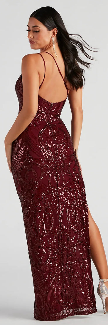 Jaleen Formal Sequin One Shoulder Dress