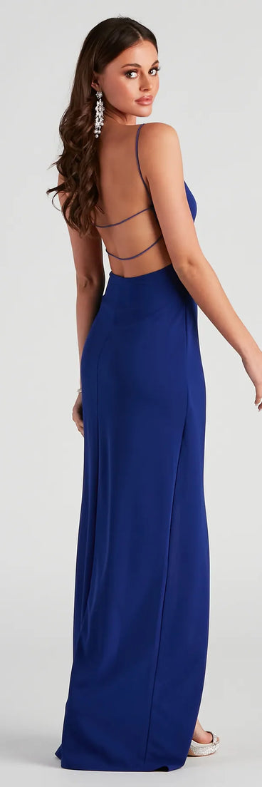 Christly Formal Crepe Surplice Dress