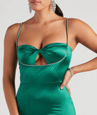 Analynn Formal Satin Rhinestone Trim Dress