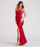 Katelyn Ruched Satin Mermaid Dress