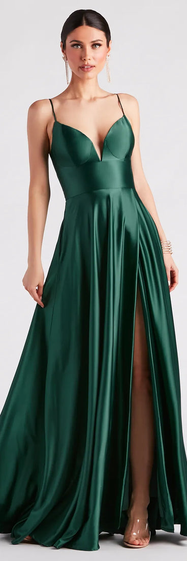 Anya Satin Sleeveless A-line Formal Dress