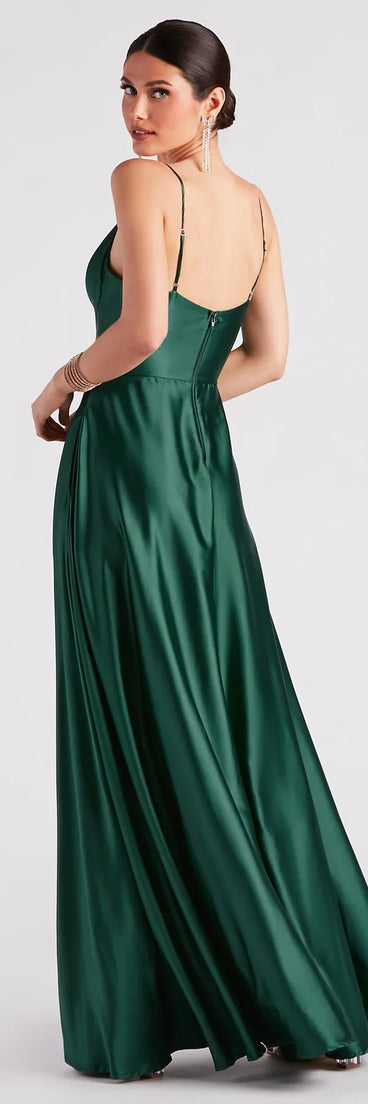 Anya Satin Sleeveless A-line Formal Dress