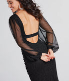 Marie Formal Long Sleeve Glitter Knit Mermaid Dress
