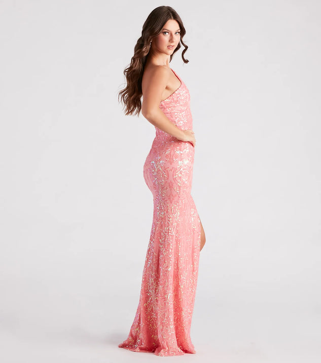 open lace back dress Elegant A-line Spaghetti Straps Long Soft Satin Party Prom Dresses With Slit