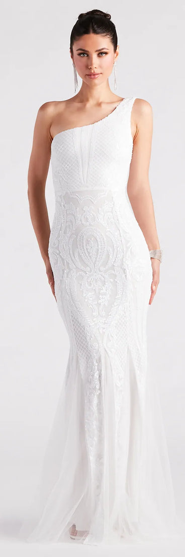 Hilary Formal Sequin One-Shoulder Mermaid Dress