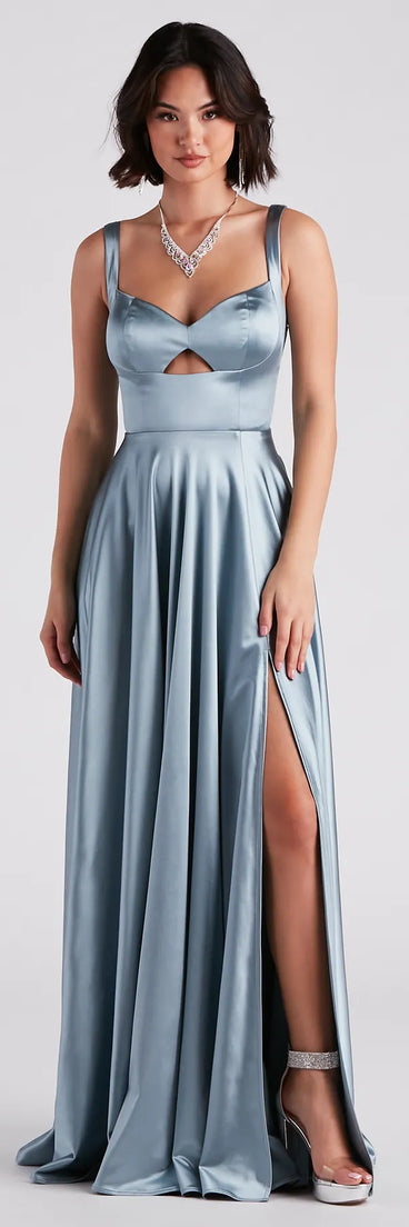 Angelica Formal Satin A-Line Gown