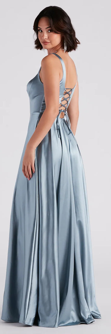 Angelica Formal Satin A-Line Gown