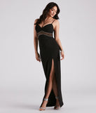 Rihanna Formal Crepe Rhinestone Dress