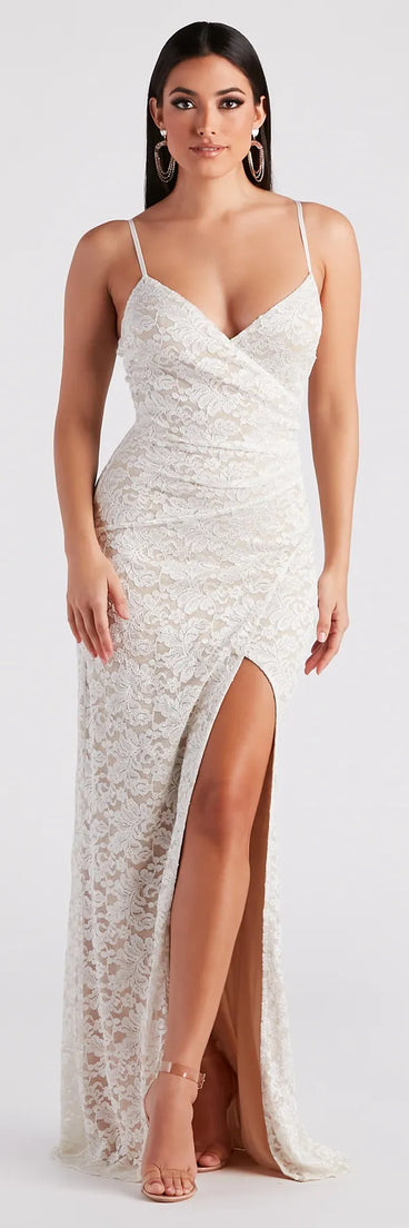 Leanne Formal Glitter Lace Dress