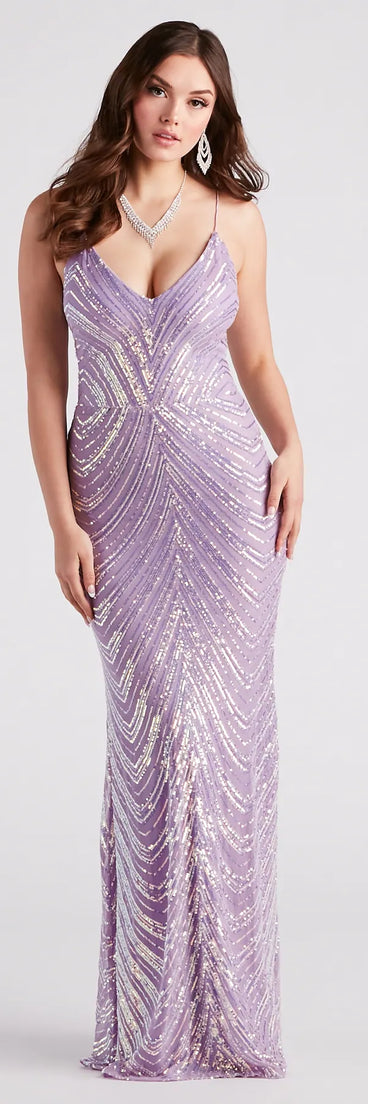 Mazie Formal Sequin V-Neck Mermaid Dress