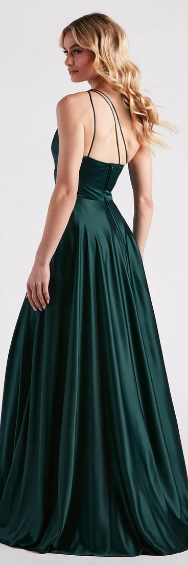 Katherine One-Shoulder Satin Formal Dress