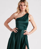 Katherine One-Shoulder Satin Formal Dress