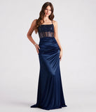 Carrie Formal Satin Sequin Corset Dress