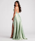 Marva Formal Satin Cowl Neck Dress