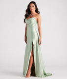 Marva Formal Satin Cowl Neck Dress