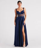 Katheryn Formal Satin Corset A-Line Dress