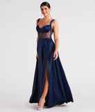 Katheryn Formal Satin Corset A-Line Dress