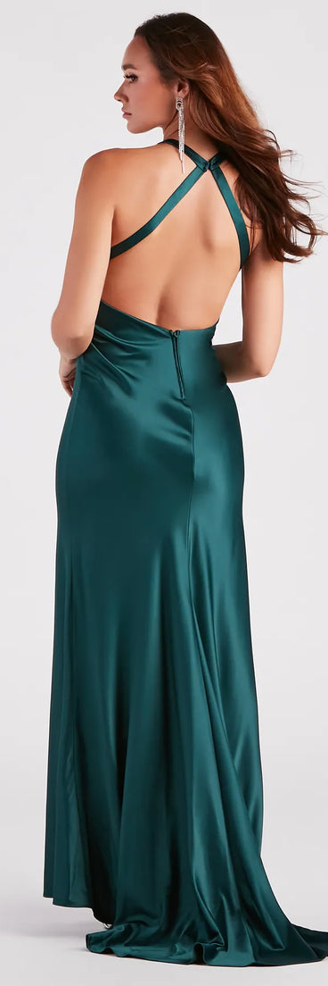 Candace Formal Satin Low Back Mermaid Dress