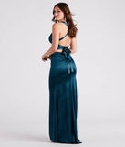 Bella Formal Glitter Satin Mermaid Dress