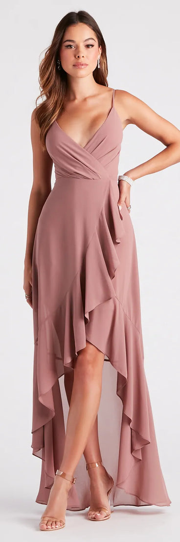 Gracie Formal Chiffon A-Line High Low Dress